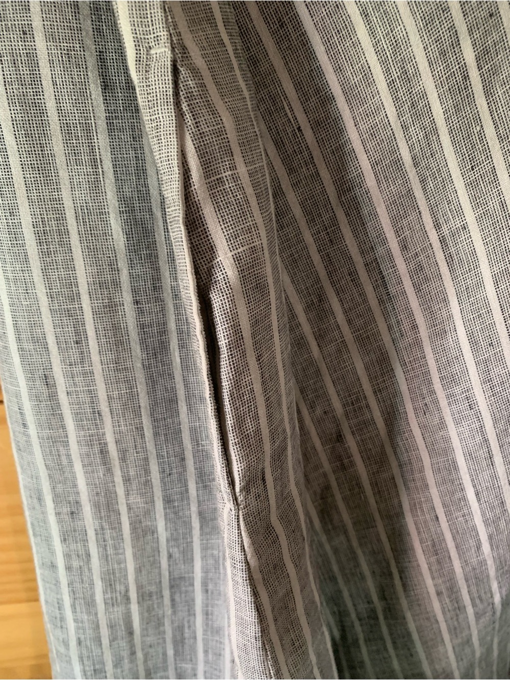 J.Jill love linen Sleeveless Light Gray Striped Midi Dress Medium Petite - Picture 6 of 6